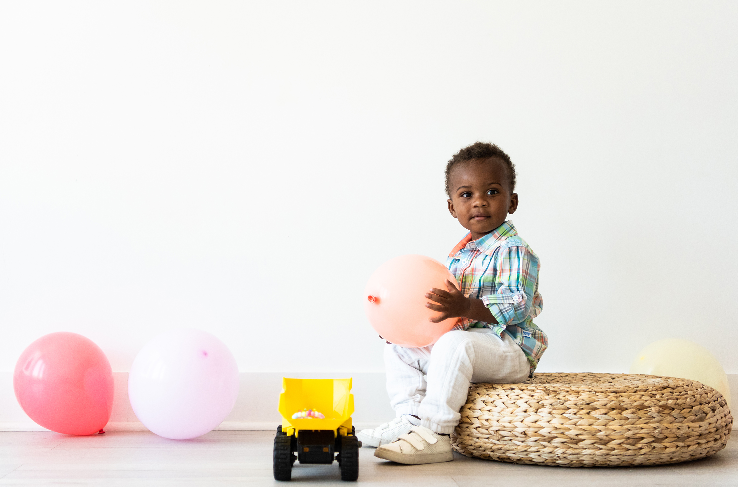 child playing with toys